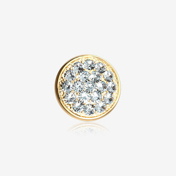 14 Karat Gold Brilliant Sparkle Multi-Gem Round Dermal Anchor Top Part-Clear Gem